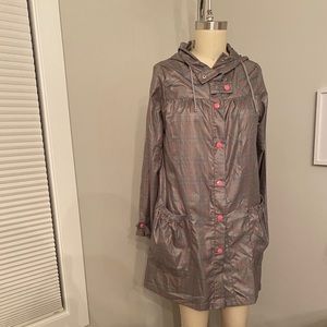 Packable plaid Rain jacket